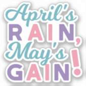 Das Versprechen des Frühlings - "Regen im April, M Aufkleber (Vorderseite)