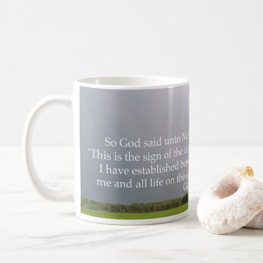 Das Versprechen des Gottes in der Kaffeetasse (Mit Donut)