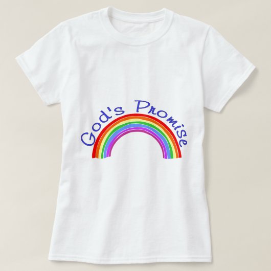Das Versprechen des Gottes mit dem Regenbogen T-Shirt (Design vorne)
