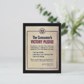 Das Versprechen des Verbrauchers zum Sieg Postkarte (Stehend Vorderseite)