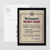Das Versprechen des Verbrauchers zum Sieg Postkarte (Vorne/Hinten)