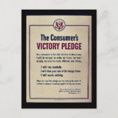 Das Versprechen des Verbrauchers zum Sieg Postkarte (Vorderseite)