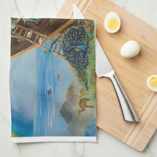 Das Versprechen, Noahs Arche Geschirrtuch (Viertel Falte)