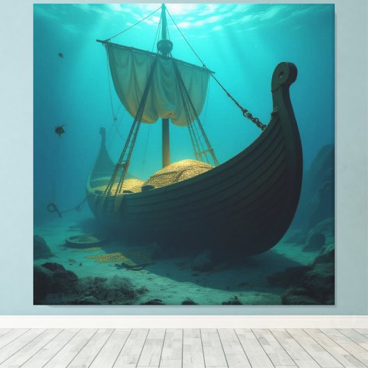 „Das versunkene Gold der Wikinger“ Leinwanddruck (Insitu (Holzboden))