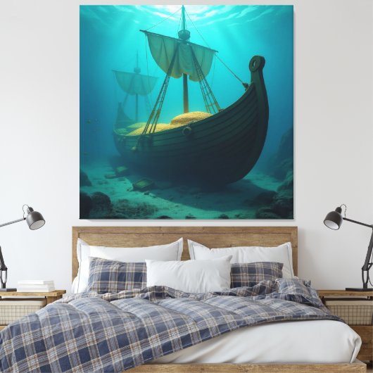 „Das versunkene Gold der Wikinger“ Leinwanddruck (Insitu (Schlafzimmer))