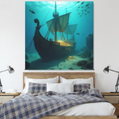 „Das versunkene Gold der Wikinger“ Leinwanddruck (Insitu (Schlafzimmer))