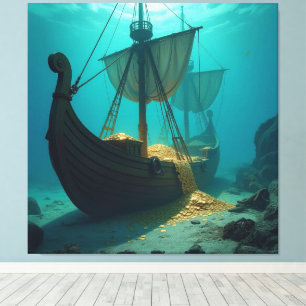 „Das versunkene Gold der Wikinger“   Leinwanddruck