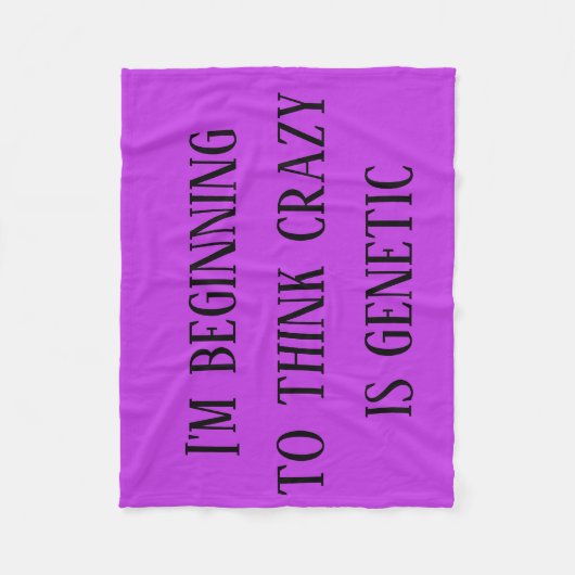 Das verwaiste schwarze Zitat, verrückt ist Fleecedecke (Vorderseite)