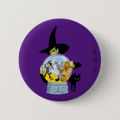 Das verworrene Hexenkristall-Halloween Button (Vorderseite)