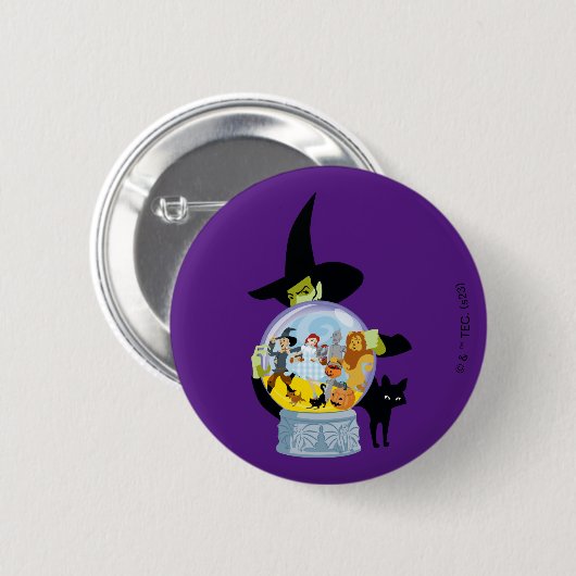 Das verworrene Hexenkristall-Halloween Button (Vorne & Hinten)