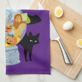 Das verworrene Hexenkristall-Halloween Geschirrtuch (Viertel Falte)