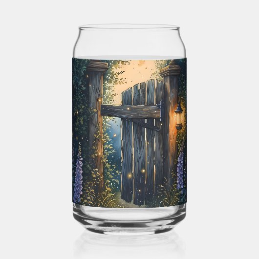 Das verzauberte Gartentor unter glühendem Himmel Dosenglas (Vorderseite)