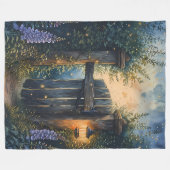 Das verzauberte Gartentor unter glühendem Himmel Fleecedecke (Vorderseite (Horizontal))