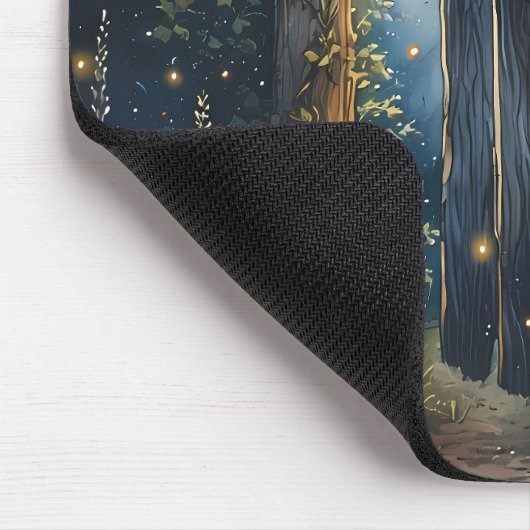 Das verzauberte Gartentor unter glühendem Himmel Mousepad (Ecke)