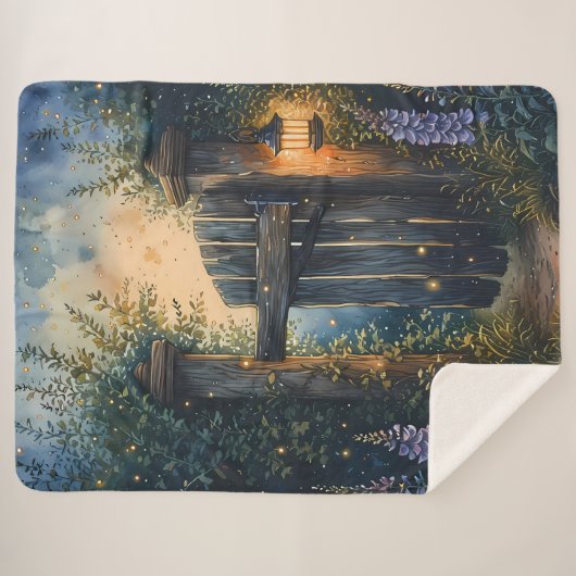 Das verzauberte Gartentor unter glühendem Himmel Sherpadecke (Vorderseite (Horizontal))