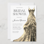 Das verzauberte Gold Sparkle Dress Brautparty Einladung (Vorderseite)