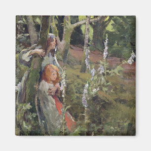 Das verzauberte Holz (Öl auf Leinwand) Magnet