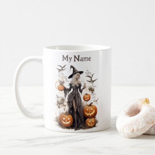 Das verzauberte Mädchen im Wunderland: Halloween-H Kaffeetasse (Mit Donut)