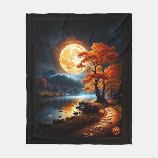 Das verzauberte Reich des Orangen Mondes von Xzend Fleecedecke (Vorderseite)
