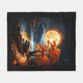 Das verzauberte Reich des Orangen Mondes von Xzend Fleecedecke (Vorderseite (Horizontal))