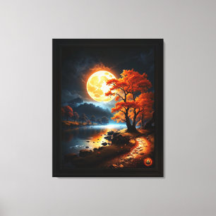 Das verzauberte Reich des Orangen Mondes von Xzend Leinwanddruck