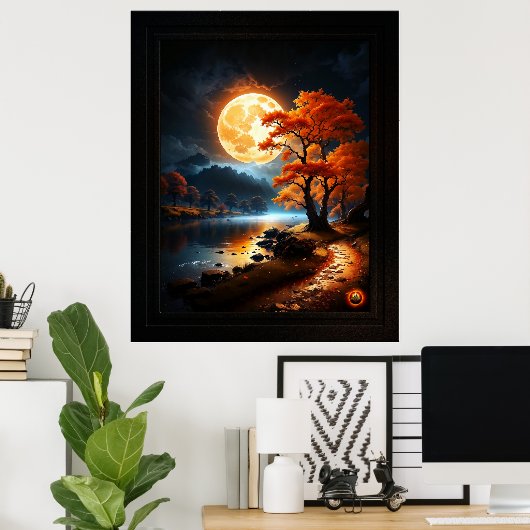 Das verzauberte Reich des Orangen Mondes von Xzend Poster (Heimbüro)