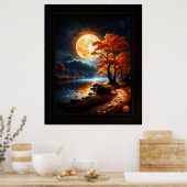 Das verzauberte Reich des Orangen Mondes von Xzend Poster (Küche)