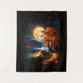 Das verzauberte Reich des Orangen Mondes von Xzend Wandteppich (Vorderseite)