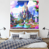 Das verzauberte Schloss: Ein Ort der Schönheit und Leinwanddruck (Insitu (Schlafzimmer))