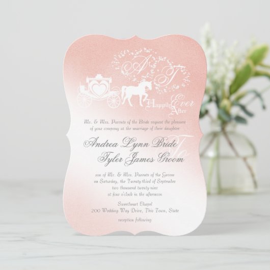 Das verzauberte Story Book Wedding Blush Pink Einladung (Stehend Vorderseite)