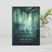 Das verzauberte Waldmagic-Foto Hochzeit retten das Einladung (Stehend Vorderseite)