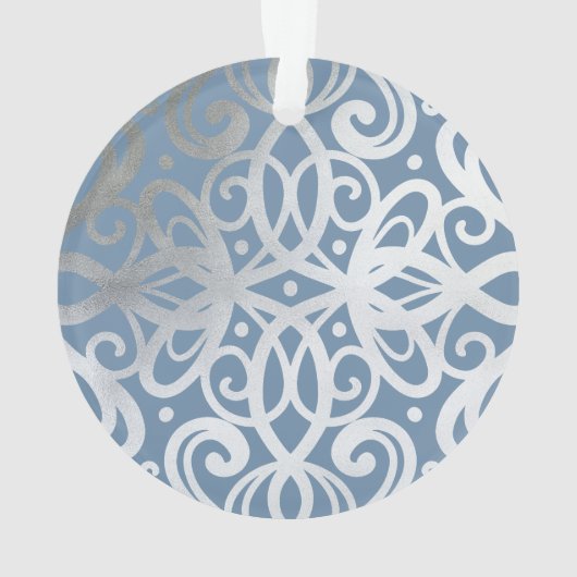 Das verzierte erste Weihnachten des blauen u. Ornament (Rückseite)