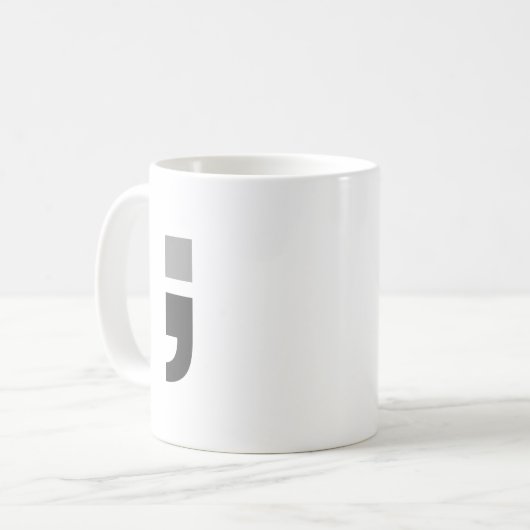 Das vielseitige Semikolon Kaffeetasse (Vorderseite Links)