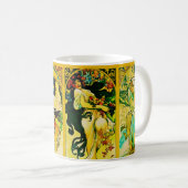 Das vier Jahreszeiten ~ Alphonse Mucha Kaffeetasse (VorderseiteRechts)