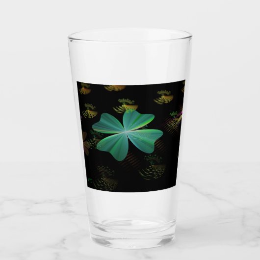 ☼ Das vierblättrige Kleeblatt ☼ Glas (Vorderseite)