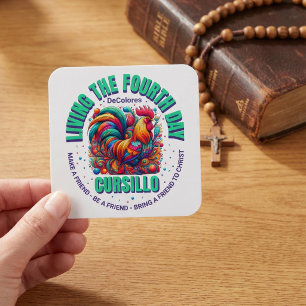 Das vierte Tag leben Cursillo DeColores Hahn Quadratischer Aufkleber