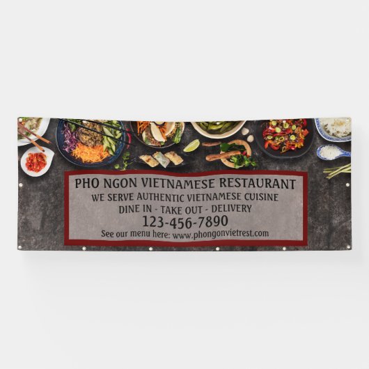 Das vietnamesische Restaurant "Large Wall" Banner (Horizontal)