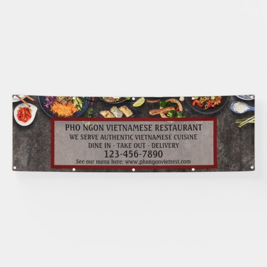 Das vietnamesische Restaurant "Large Wall" Banner (Horizontal)