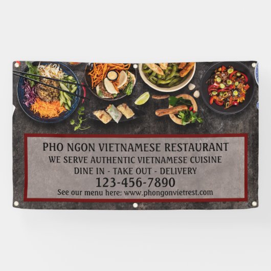 Das vietnamesische Restaurant "Large Wall" Banner (Horizontal)