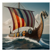 Das Viking Long Schiff Poster (Vorderseite)