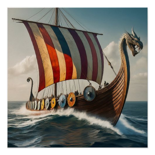 Das Viking Long Schiff Poster (Vorderseite)