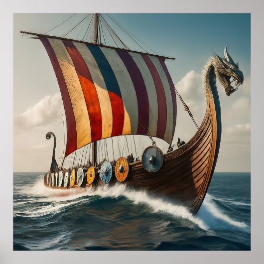 Das Viking Long Schiff Poster (Vorne)
