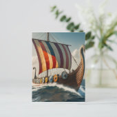 Das Viking Long Schiff Postkarte (Stehend Vorderseite)
