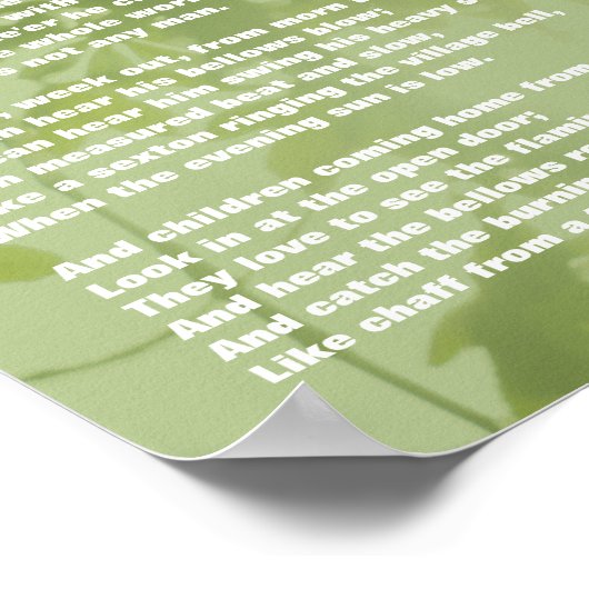 Das Village Blacksmith Gedicht Poster (Ecke)