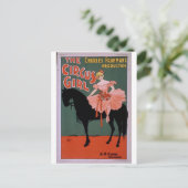 Das Vintage Circus Girl Theater Postkarte (Stehend Vorderseite)