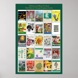 Das Vintage Fußballprogramm für William und Mary d Poster