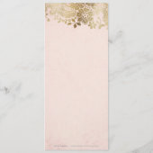 Das Vintage Hochzeitsmenü mit goldblütendem Brauch Menükarte (Rückseite)