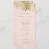 Das Vintage Hochzeitsmenü mit goldblütendem Brauch Menükarte (Vorne/Hinten)