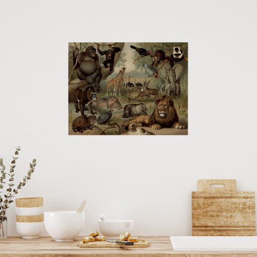 Das Vintage Jungle-Poster Poster (Küche)