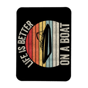 Das Vintage Leben ist besser auf einem Bootsführer Magnet